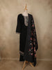 Classic Black Floral Thread Embroidered Design Georgette Salwar Suit with Dupatta
