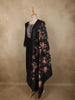 Classic Black Floral Thread Embroidered Design Georgette Salwar Suit with Dupatta