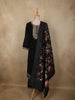Classic Black Floral Thread Embroidered Design Georgette Salwar Suit with Dupatta