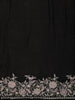 Classic Black Floral Thread Embroidered Design Pure Organza Fancy Saree with Floral Border