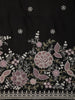 Classic Black Floral Thread Embroidered Design Pure Organza Fancy Saree with Floral Border