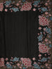Classic Black Floral Thread Embroidered Design Pure Tussar Saree