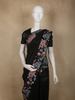 Classic Black Floral Thread Embroidered Design Pure Tussar Saree