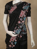 Classic Black Floral Thread Embroidered Design Pure Tussar Saree