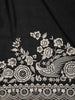 Classic Black Floral Thread Embroidered Design Pure Tussar Saree with Designer Border