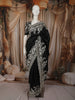 Classic Black Floral Thread Embroidered Design Pure Tussar Saree with Designer Border