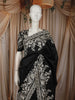 Classic Black Floral Thread Embroidered Design Pure Tussar Saree with Designer Border