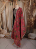 Classic Black Floral Thread Embroidered Design Semi Silk Straight Cut Salwar Suit with Contrast Dupatta