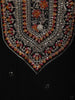 Classic Black Floral Thread Embroidered Design Semi Silk Straight Cut Salwar Suit with Contrast Dupatta