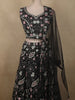 Classic Black Floral Thread and Beads Embroidered Design Net Lehenga with Dupatta