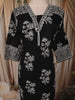 Classic Black Floral Vine Printed Design Cotton Straight Cut Salwar Suit with Dupatta