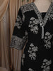 Classic Black Floral Vine Printed Design Cotton Straight Cut Salwar Suit with Dupatta