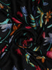 Classic Black Floral Vine Printed Design Georgette Fancy Saree with Designer Border