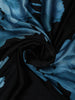Classic Black Floral Vine Printed Design Georgette Fancy Saree with Designer Border