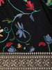Classic Black Floral Vine Printed Design Georgette Fancy Saree with Designer Border