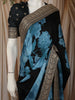 Classic Black Floral Vine Printed Design Georgette Fancy Saree with Designer Border