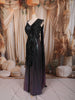 Classic Black Floral Vine Sequins and Beads Embroidered Design Holographic Indo Western Lehenga with Draped Dupatta