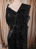 Classic Black Floral Vine Sequins and Beads Embroidered Design Holographic Indo Western Lehenga with Draped Dupatta