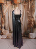 Classic Black Floral Vine Sequins and Beads Embroidered Design Holographic Indo Western Lehenga with Draped Dupatta
