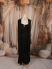 Classic Black Floral Vine Sequins and Thread Embroidered Design Georgette Party Wear Palazzo Suit with Matching Choker Dupatta