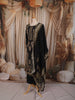 Classic Black Floral Vine Zari Embroidered Design Crepe Silk Party Wear Straight Cut Salwar Suit with Matching Dupatta