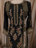 Classic Black Floral Vine Zari Embroidered Design Crepe Silk Party Wear Straight Cut Salwar Suit with Matching Dupatta