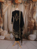 Classic Black Floral Vine Zari Embroidered Design Crepe Silk Party Wear Straight Cut Salwar Suit with Matching Dupatta