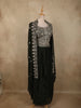 Classic Black Floral Zari Embroidered Design Georgette Indo Western Skirt Top  with Over Coat