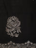 Classic Black Floral Zari Embroidered Design Pure Tussar Saree with Scalloped Border