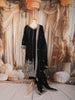 Classic Black Floral Zari Embroidered Design Georgette Anarkali Salwar Suit with Matching Dupatta