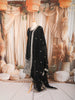 Classic Black Floral Zari Embroidered Design Georgette Anarkali Salwar Suit with Matching Dupatta