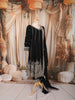 Classic Black Floral Zari Embroidered Design Georgette Anarkali Salwar Suit with Matching Dupatta
