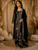 Classic Black Floral Zari Embroidered Design Semi Silk Straight Cut Salwar Suit with Dupatta