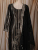 Classic Black Floral Zari Embroidered Design Semi Silk Straight Cut Salwar Suit with Dupatta