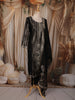 Classic Black Floral Zari Embroidered Design Semi Silk Straight Cut Salwar Suit with Dupatta