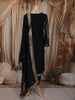 Classic Black Floral Zari Embroidered Design Semi Silk Straight Cut Salwar Suit with Dupatta