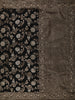 Classic Black Floral Zari Woven Design Pure Banarasi Silk Fancy Saree with Designer Border