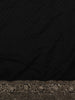 Classic Black Floral Zari Woven Design Pure Banarasi Silk Fancy Saree with Designer Border