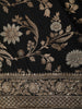 Classic Black Floral Zari Woven Design Pure Banarasi Silk Fancy Saree with Designer Border