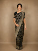 Classic Black Floral Zari Woven Design Pure Banarasi Silk Saree with Zari Border