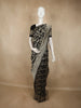 Classic Black Floral Zari Woven Design Pure Banarasi Silk Saree with Zari Border