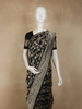 Classic Black Floral Zari Woven Design Pure Banarasi Silk Saree with Zari Border