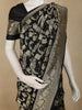 Classic Black Floral Zari Woven Design Pure Banarasi Silk Saree with Zari Border
