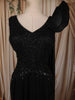Classic Black Geometric Beads Embroidered Design Chiffon Party Gown with Attached Dupatta
