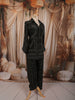 Classic Black Geometric Beads Embroidered Design Satin Party Wear Salwar Suit