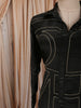 Classic Black Geometric Beads Embroidered Design Satin Party Wear Salwar Suit