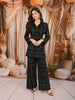 Classic Black Geometric Beads Embroidered Design Satin Party Wear Salwar Suit