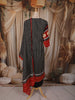 Classic Black Geometric Printed Design Crepe Straight Cut Salwar Suit with Dupatta