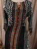 Classic Black Geometric Zig Zag Printed Design Crepe Silk Anarkali Salwar Suit with Matching Dupatta