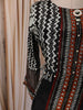 Classic Black Geometric Zig Zag Printed Design Crepe Silk Anarkali Salwar Suit with Matching Dupatta